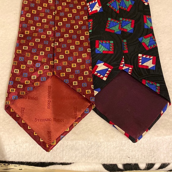 Pierre Balmain & Stefano Ricci mens  silk slim  tie lot of 2 - Picture 12 of 17
